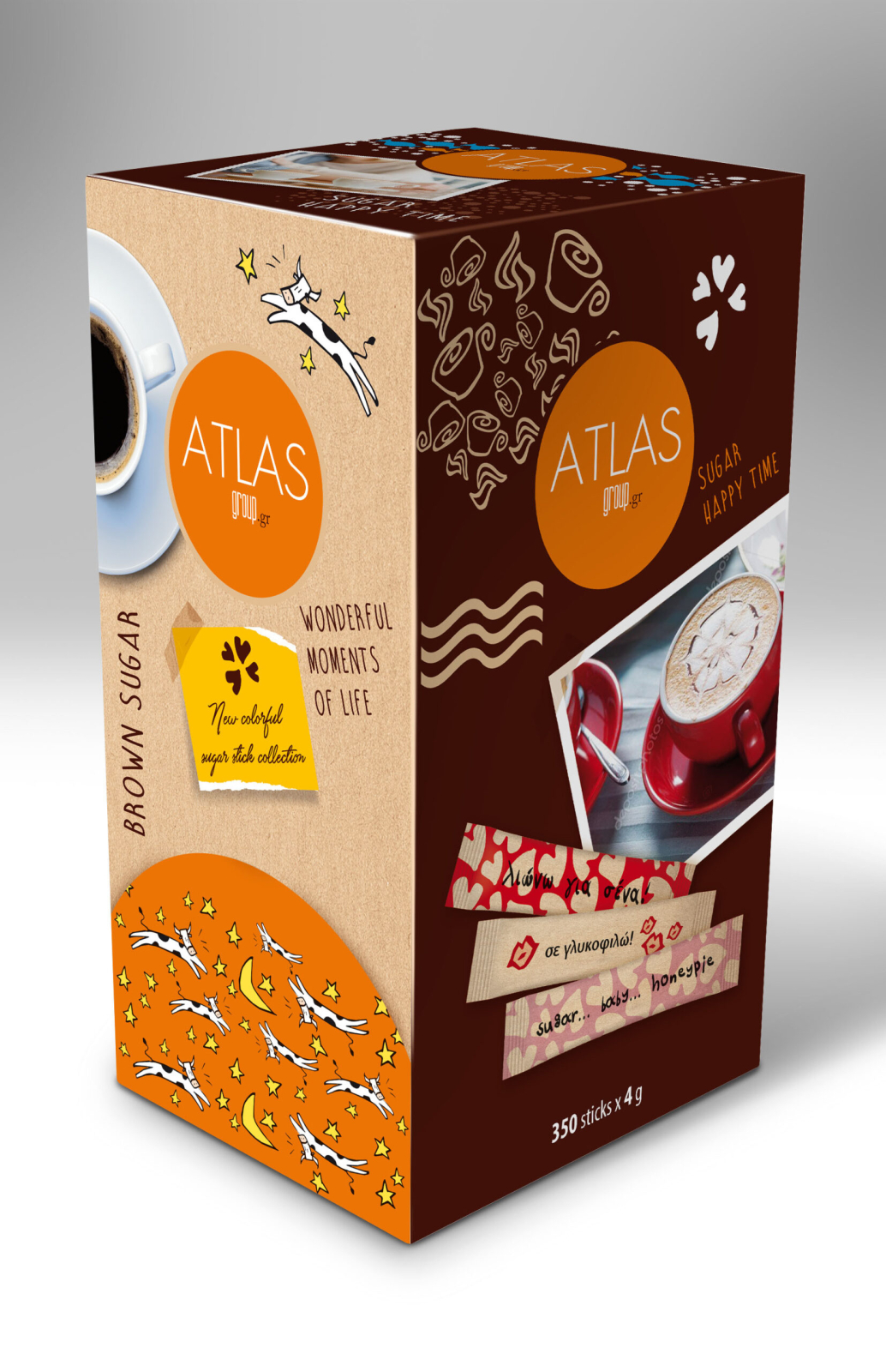 Ζάχαρη Καστανή Sticks ATLAS 200x3,5gr