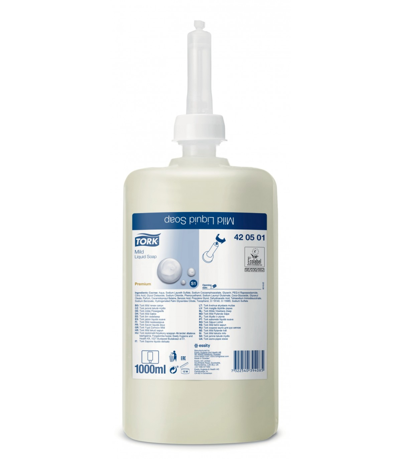 Σαπούνι Χεριών Υγρό  Mild TORK 1lt