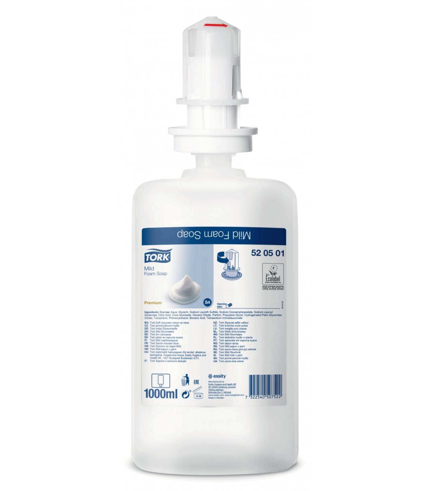 Σαπούνι Χεριών σε Αφρό Mild TORK 1lt