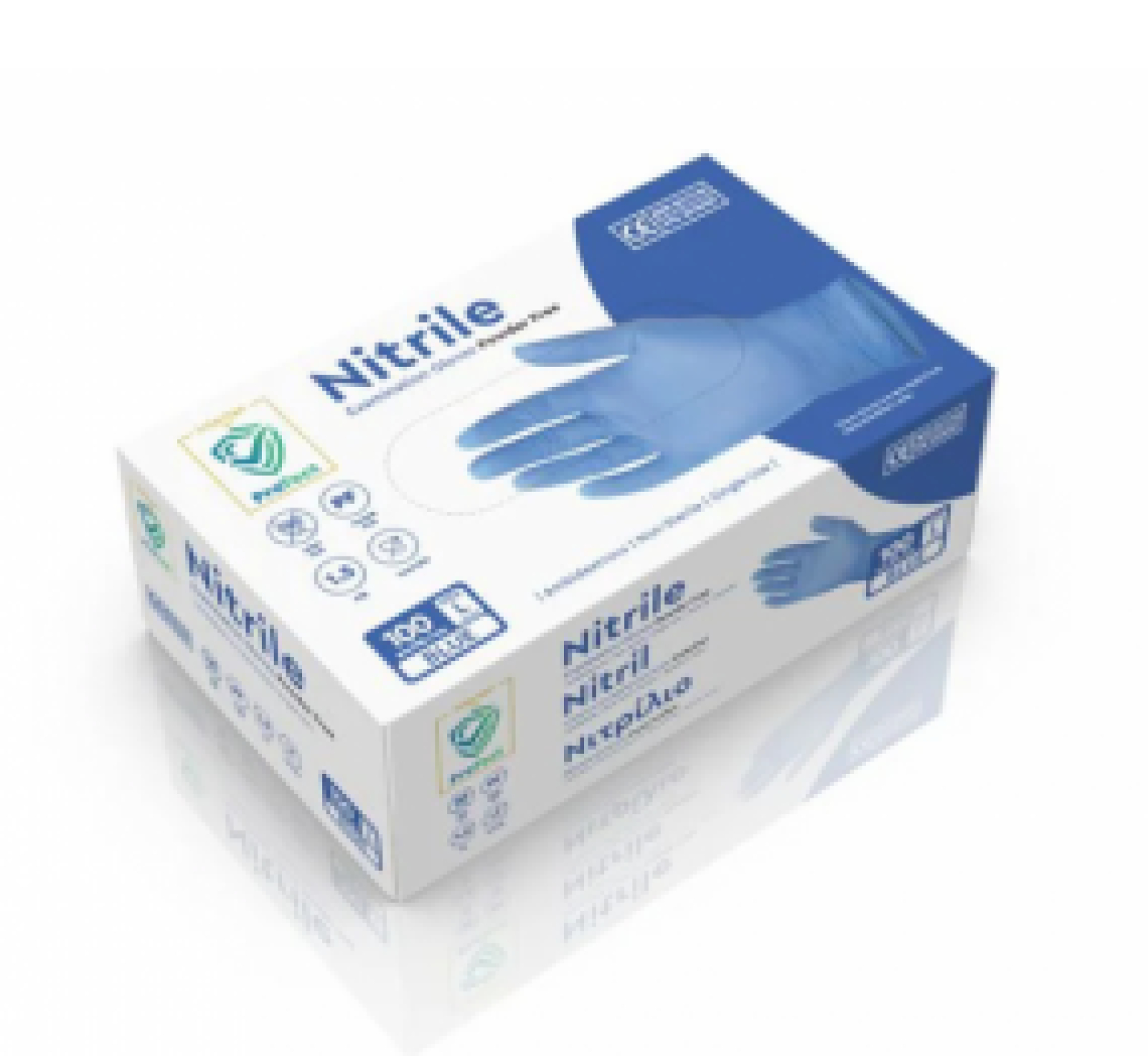 Γάντια Νιτριλίου Μπλε Small PROTECT 100τμχ