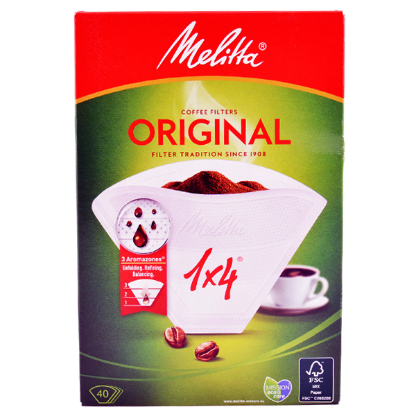 Χάρτινα φίλτρα καφέ 1x4 MELITTA 40τμχ