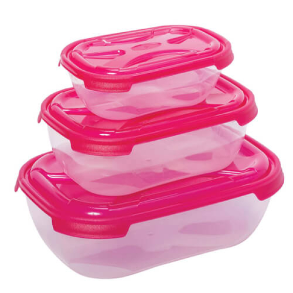 Φαγητοδοχείο Ορθογώνιο Σετ 0,5lt/1,2lt/2,1lt ΚΥΚΛΩΨ 1x3τμχ