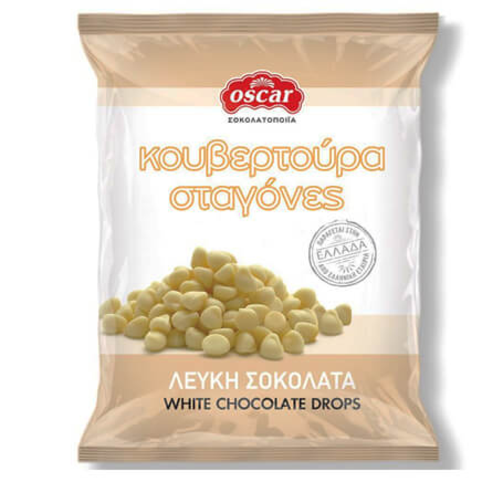 Σταγόνες Κουβερτούρα Λευκή OSCAR 100gr