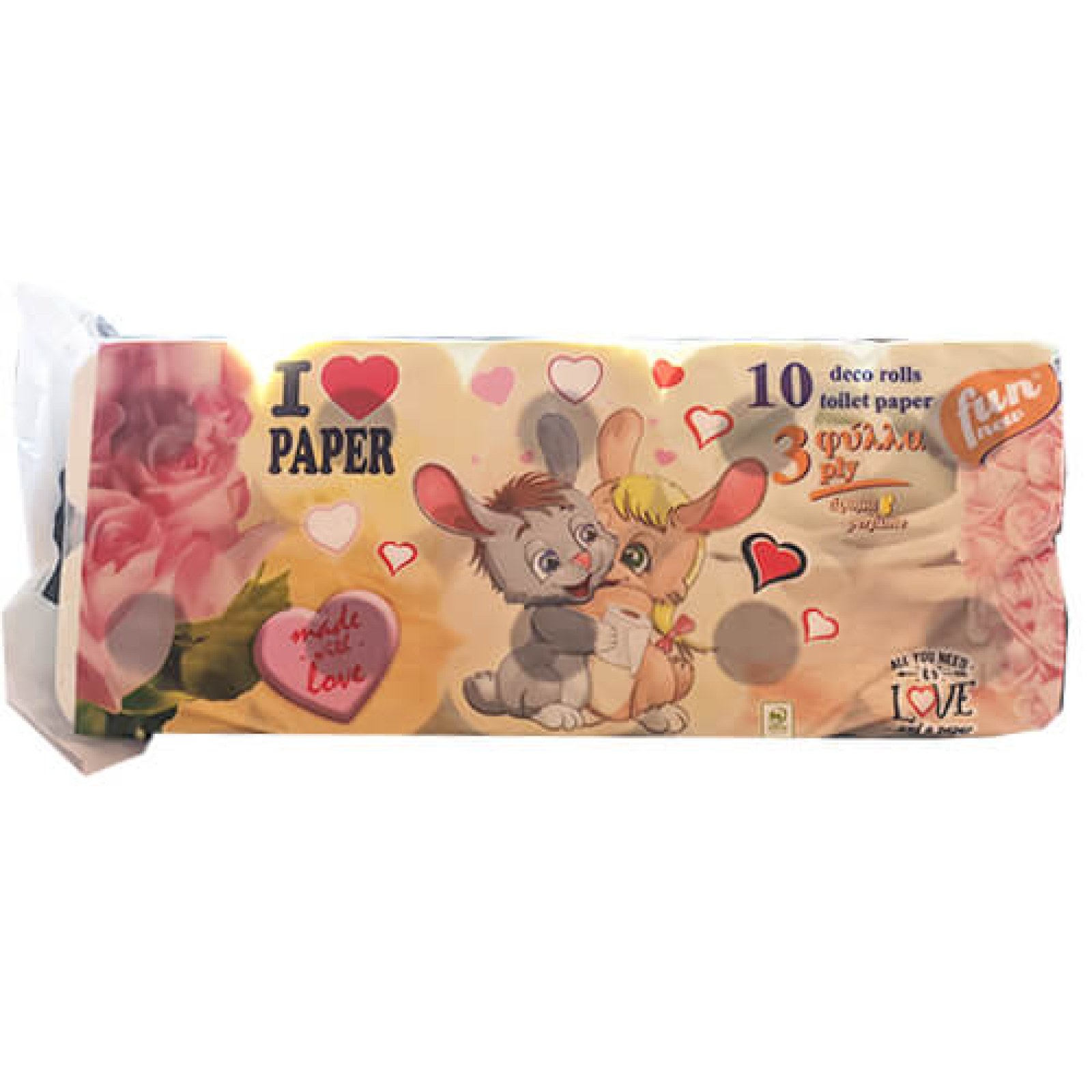 Χαρτί Υγείας 3Φ I LOVE PAPER 10τμχ