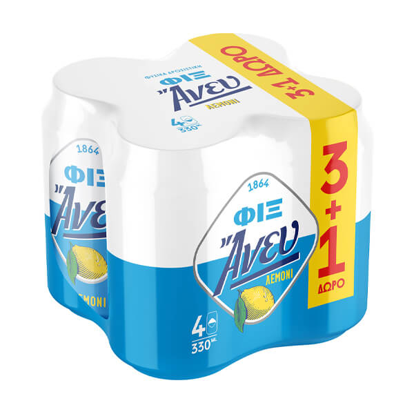 Μπύρα με Λεμόνι Άνευ FIX HELLAS 330ml (3+1 Δώρο)