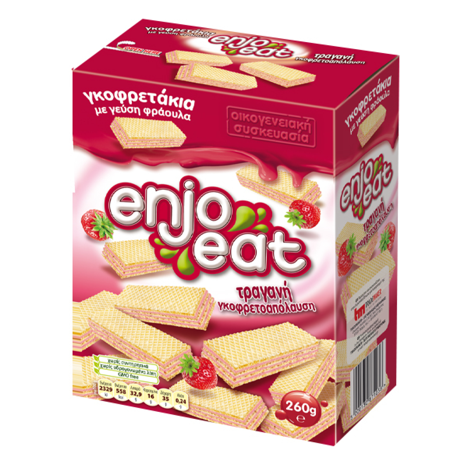 Γκοφρετάκια Φράουλας ENJOEAT 260gr