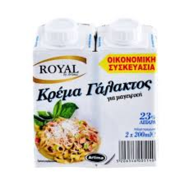 Κρέμα γάλακτος light 1+1 23% ROYAL 200ml