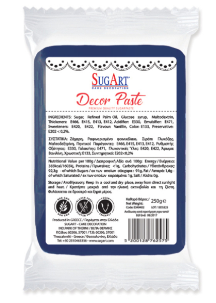 Decor Paste (Ζαχαρόπαστα) Ναυτικό Μπλε SUGART 1kg