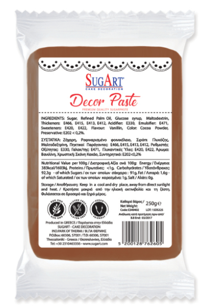 Decor Paste (Ζαχαρόπαστα) Καφέ SUGART 1kg