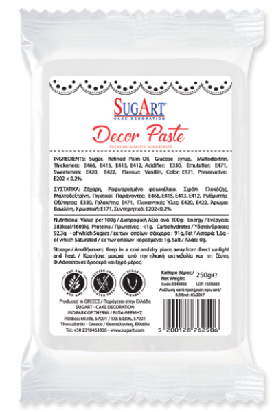Decor Paste (Ζαχαρόπαστα) Λευκό SUGART 1kg
