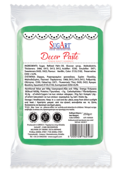 Decor Paste (Ζαχαρόπαστα) Πράσινο SUGART 1kg