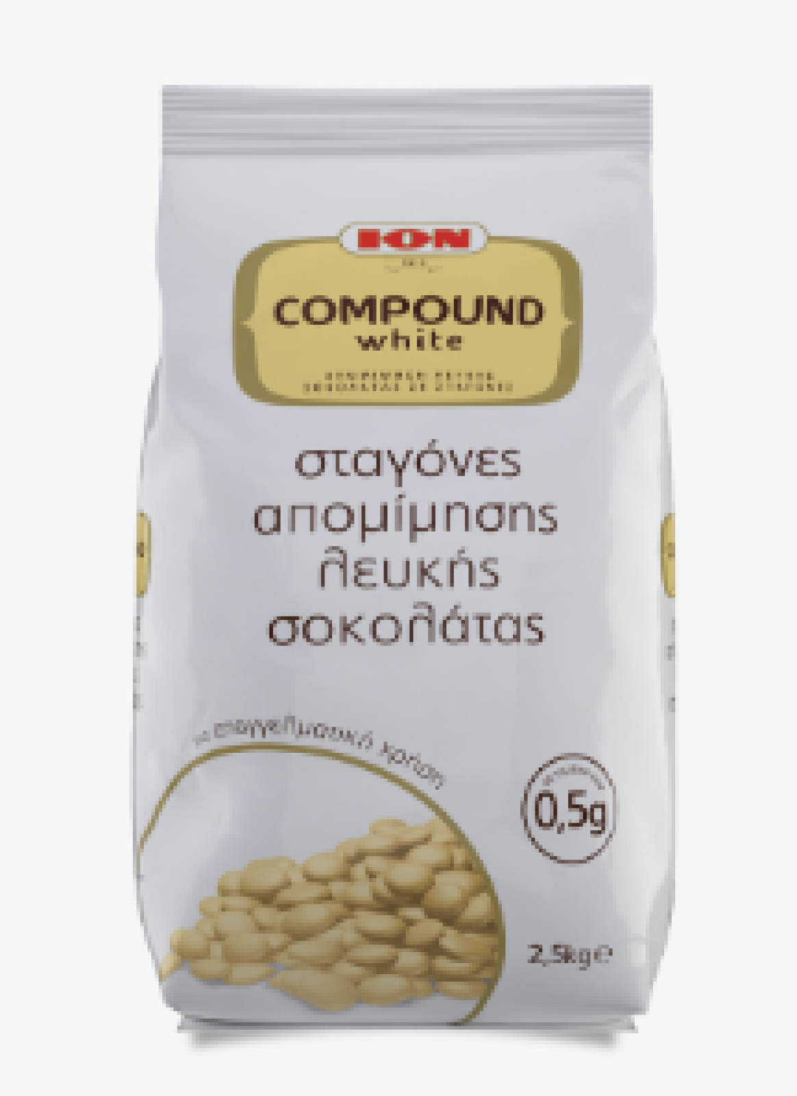 Κουβερτούρα Λευκής Σοκολάτας Σταγόνες ΙΟΝ 2,5kg