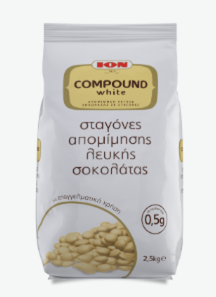 Κουβερτούρα Λευκής Σοκολάτας Σταγόνες ΙΟΝ 2,5kg