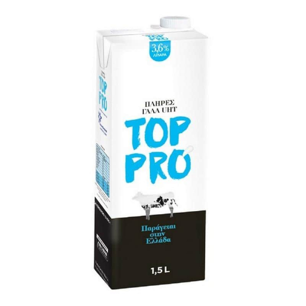 Γάλα Μακράς Διάρκειας Πλήρες 3,6% TOP PRO 1,5lt