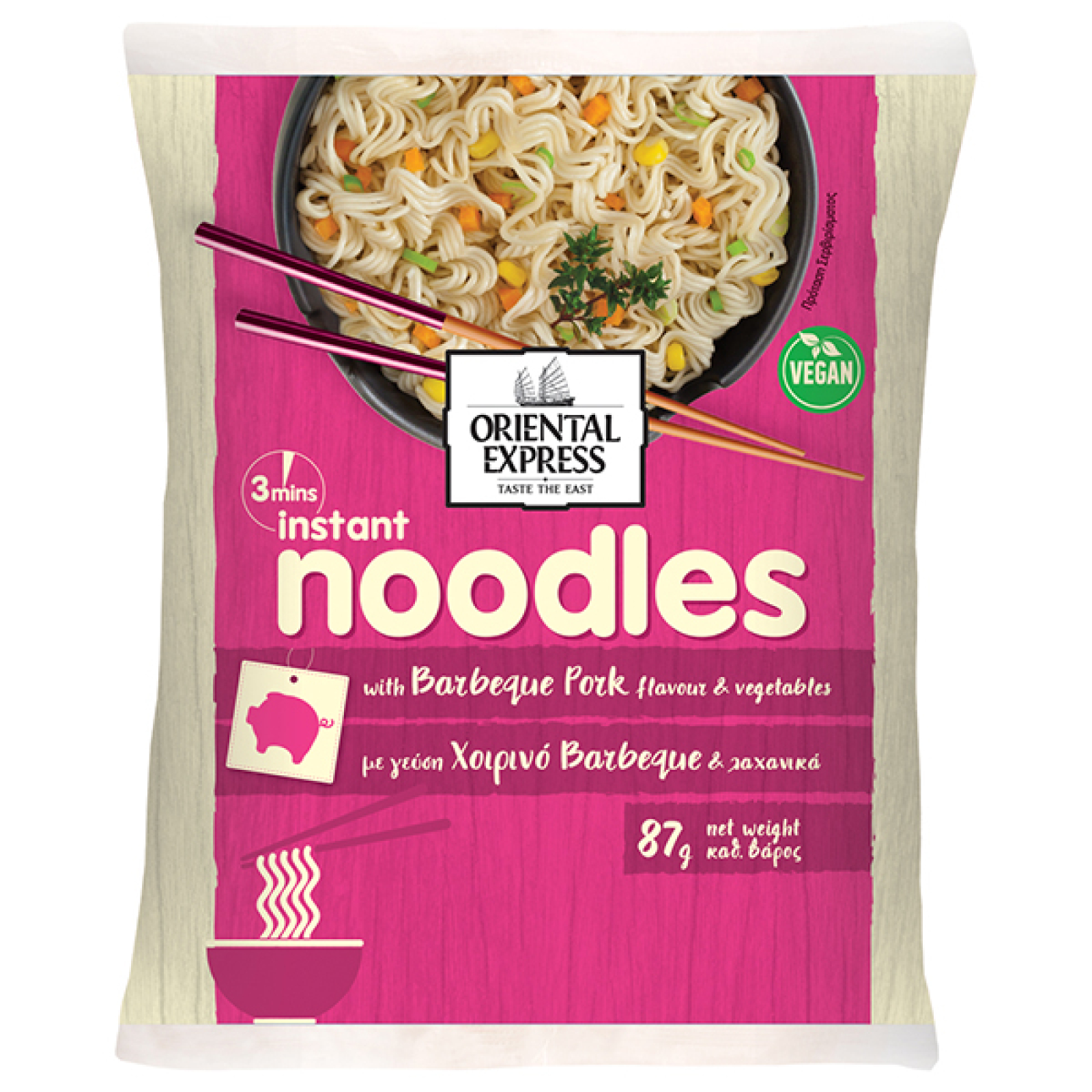 Noodles Χοιρινό Bbq ORIENTAL 3 EXPRESS 87gr
