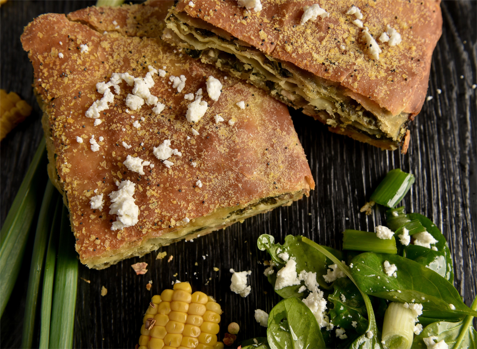 Χωριάτικη Πίτα Τυρί Καλαμπόκι σε Ταψί 4αρα BRIOCHE 7x1.1kg