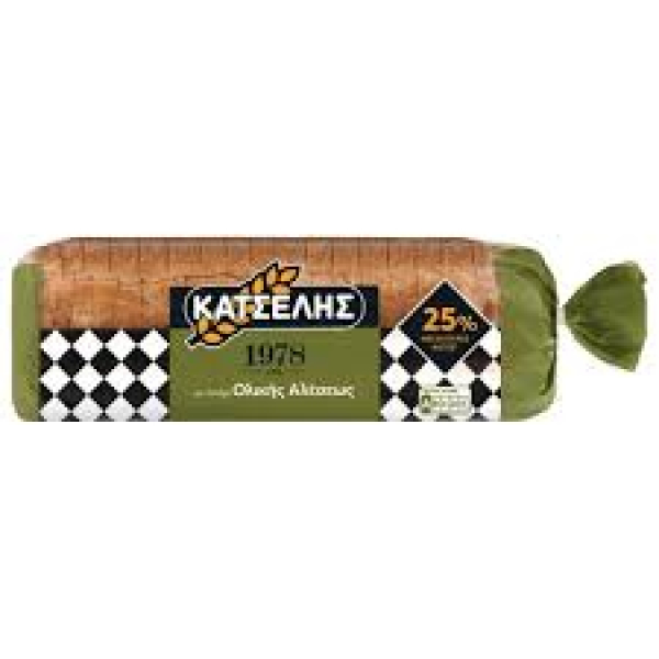 Ψωμί Τοστ Ολικής Άλεσης Μεγάλες Φέτες ΚΑΤΣΕΛΗΣ1kg