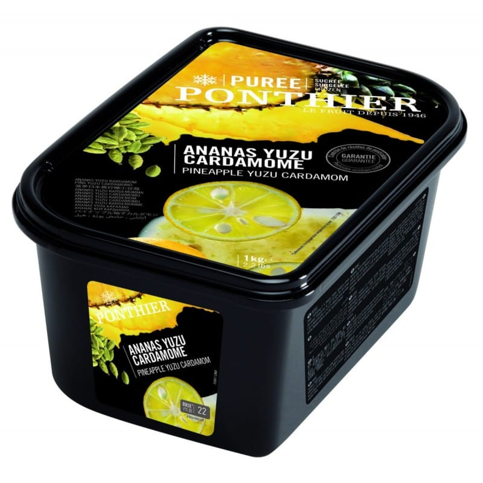 Πουρές Φρούτων Ανανά - Yuzu - Cardamone Κατεψυγμένος PONTHIER 1kg