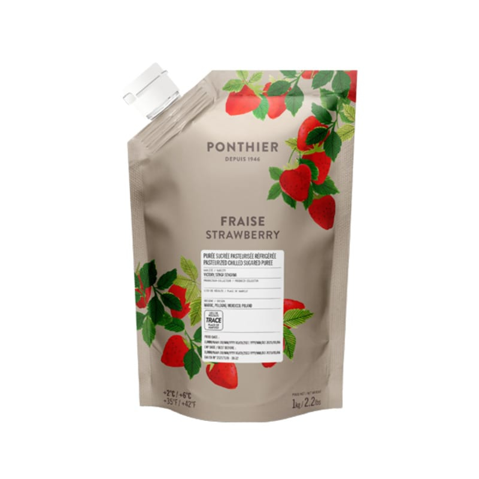 Πουρές Φρούτων Strawberry σε ασκό PONTHIER 1kg