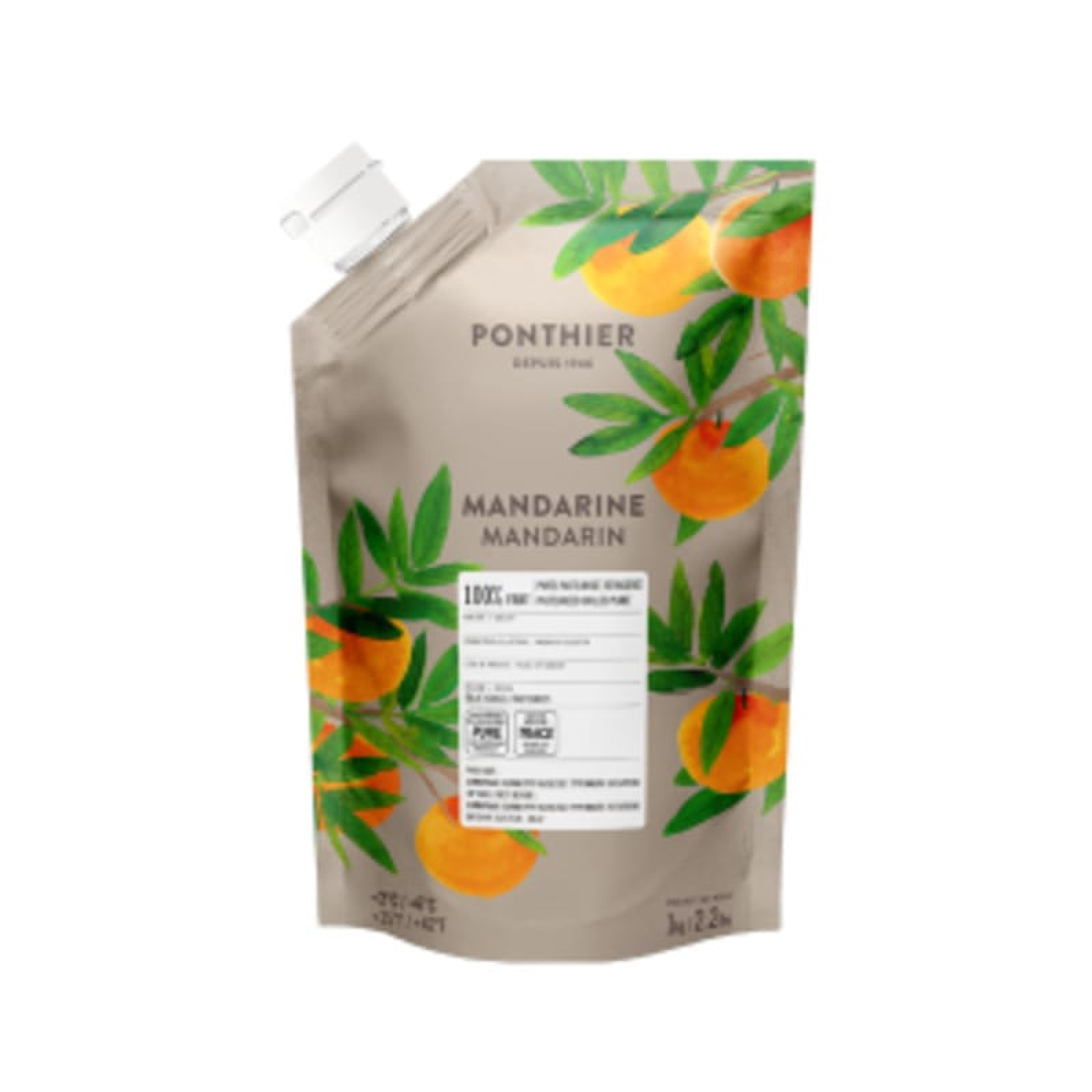 Πουρές Φρούτων Mandarin Sugar Free σε ασκό PONTHIER 1kg