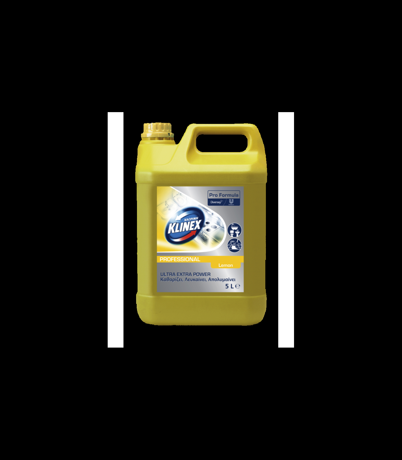 Χλωρίνη Ultra Extra Power παχύρευστη με άρωμα λεμόνι KLINEX PRO 5lt