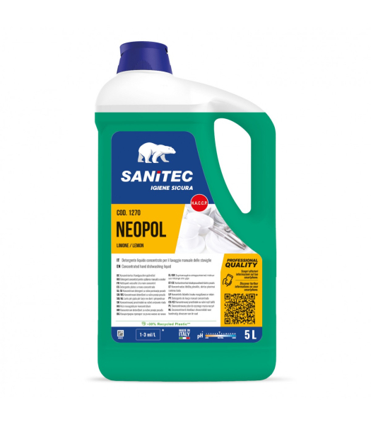 Υγρό πιάτων Neopol με άρωμα λεμόνι SANITEC 5lt