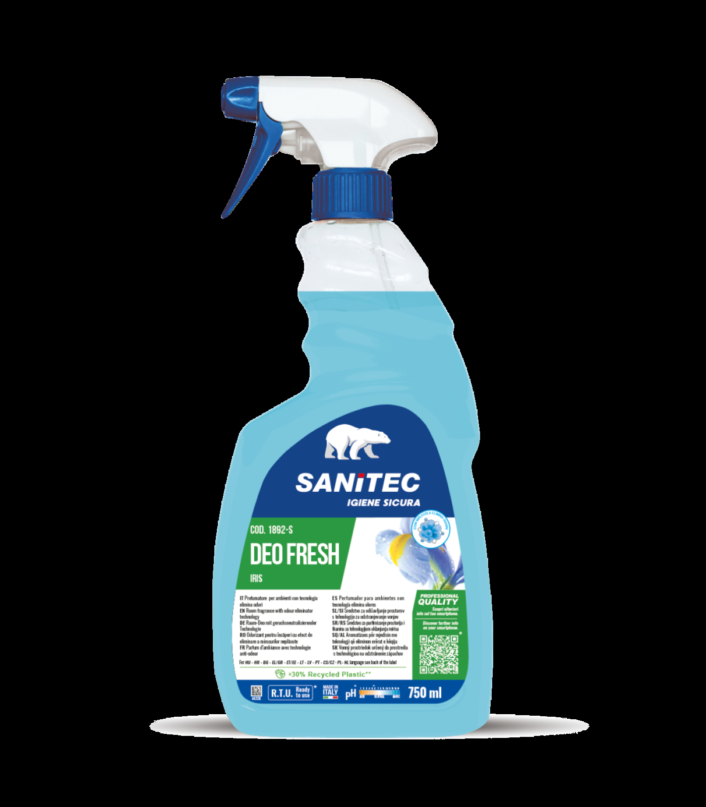 Αρωματικό Χώρου Deo Fresh με Τεχνολογία Εξάλειψης Οσμών με Άρωμα Iris SANITEC 750ml