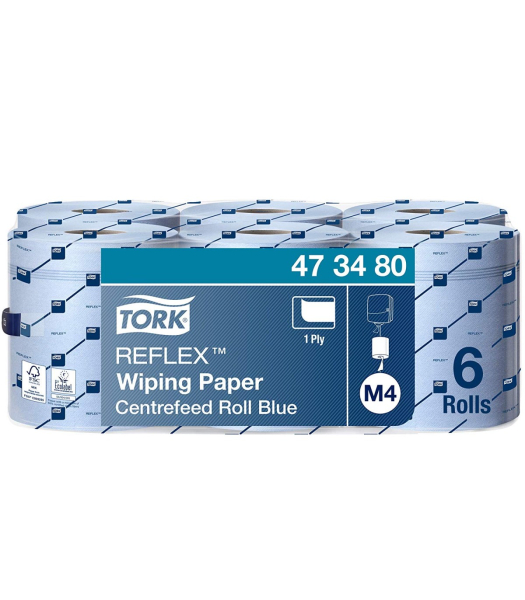 Ρολό Κουζίνας Reflex Wiping Paper Centerfeed Μπλε M4 269,7m TORK 1,5kg