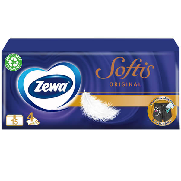 Χαρτομάντηλα ZEWA  Softis 15τμχ