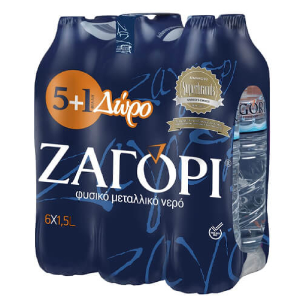 Φυσικό Μεταλλικό Νερό ΖΑΓΟΡΙ 1,5lt (5+1 ΔΩΡΟ)