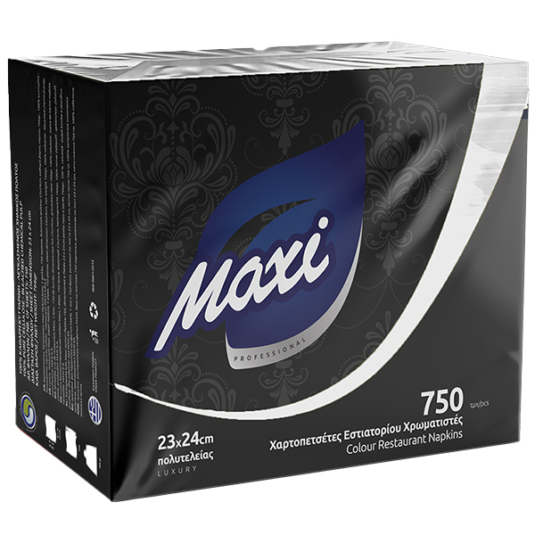 Χαρτοπετσέτα Πολυτελείας Λευκή MAXI 1Φ 23x24cm 750τμχ