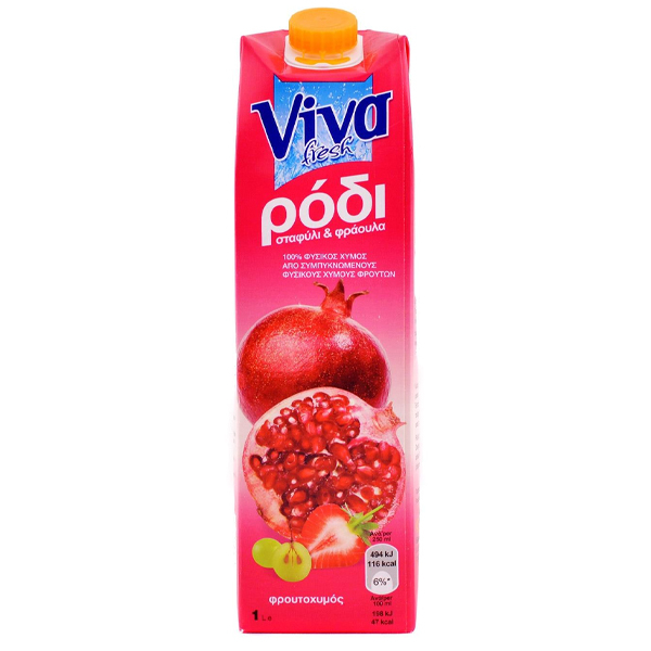 Χυμός Ρόδι - Φράουλα - Σταφύλι VIVA 1lt