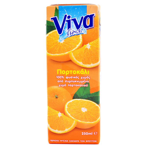 Χυμός Πορτοκάλι 100% Φυσικός VIVA 250ml