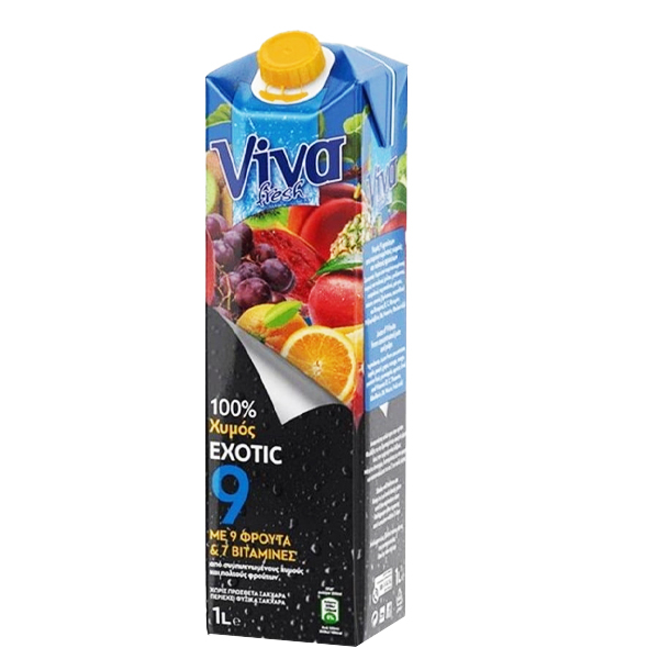 Χυμός Exotic 100% Φυσικός VIVA 1lt