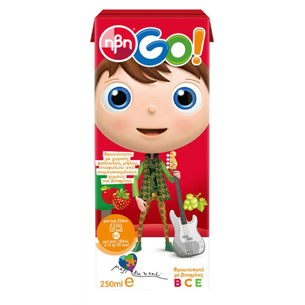 Χυμός Go Red Φράουλα-Μήλο-Σταφύλι ΗΒΗ 250ml