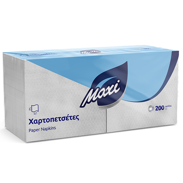 Χαρτοπετσέτα Λευκή 1Φ MAXI 200τμχ