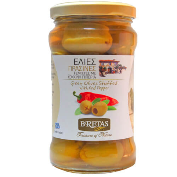 Ελιές Πράσινες Γεμιστές με Πιπεριά Βάζο ΜΠΡΕΤΑΣ 314ml