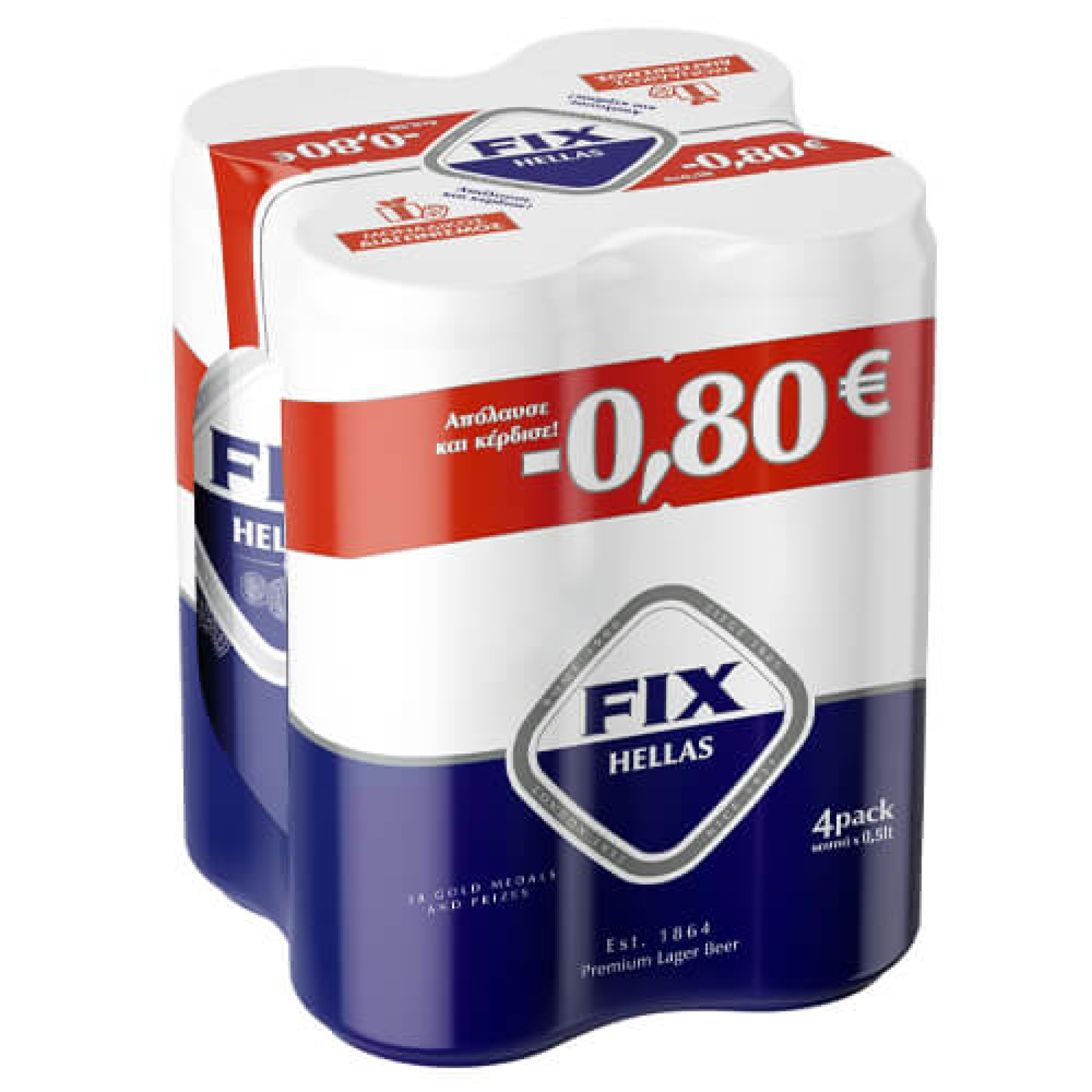 Μπύρα Κουτί FIX HELLAS 4x500ml (-0,80€)