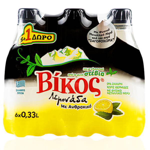 Αναψυκτικό Λεμονάδα Stevia  (5+1 ΔΩΡΟ) ΒΙΚΟΣ 330ml