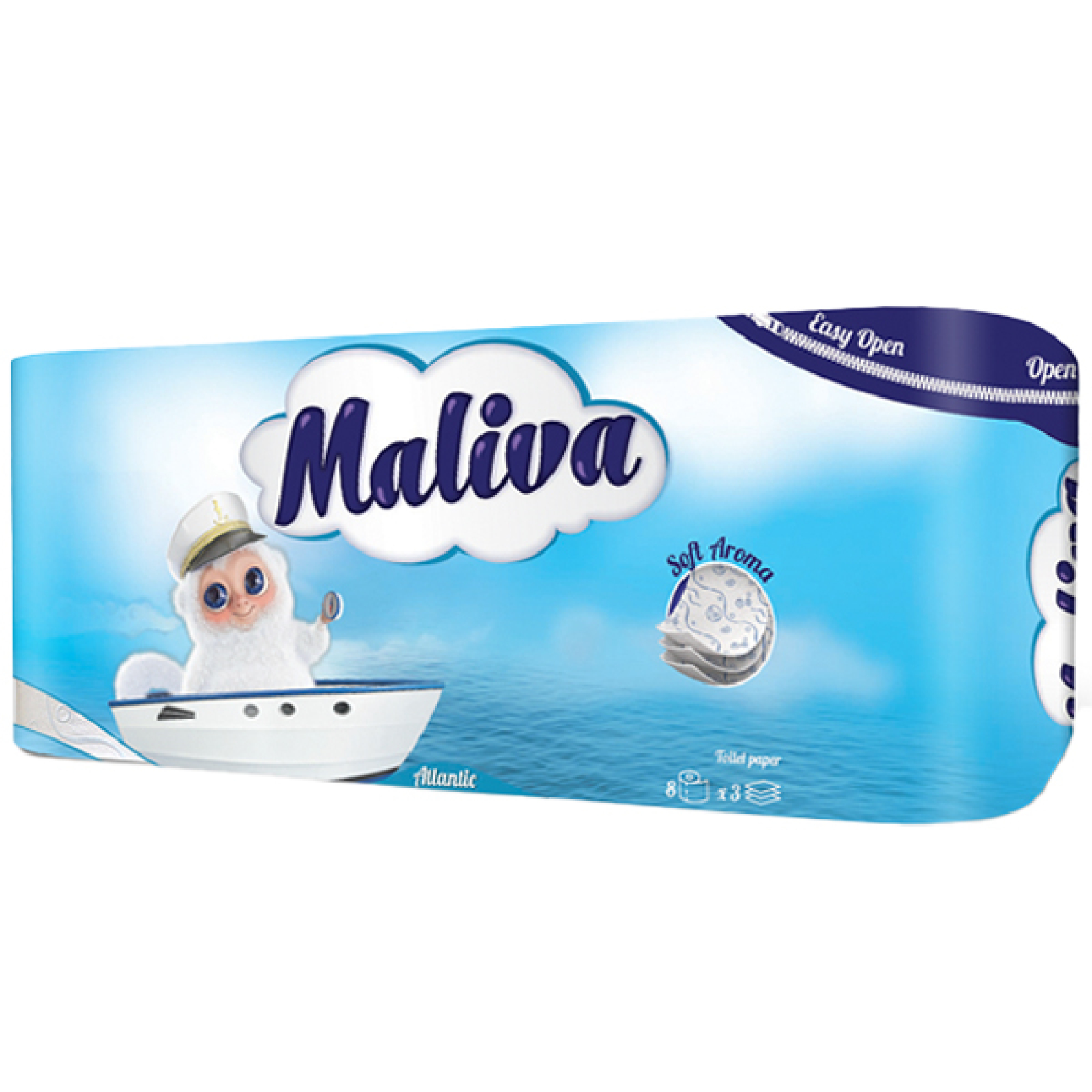 Ρολό Υγείας Maliva Atlantic 3Φ ZEBRA 8τμχ