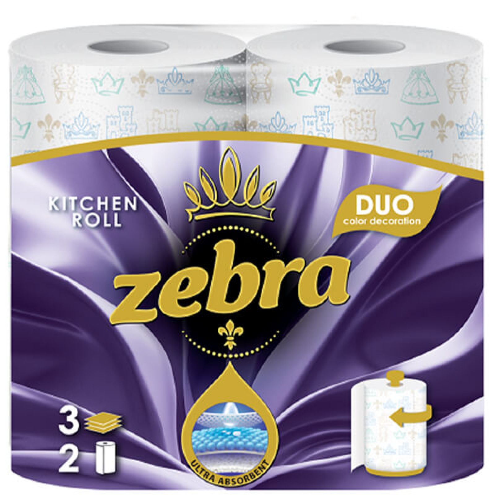 Ρολό Κουζίνας Duo 3Φ ZEBRA 2x160gr
