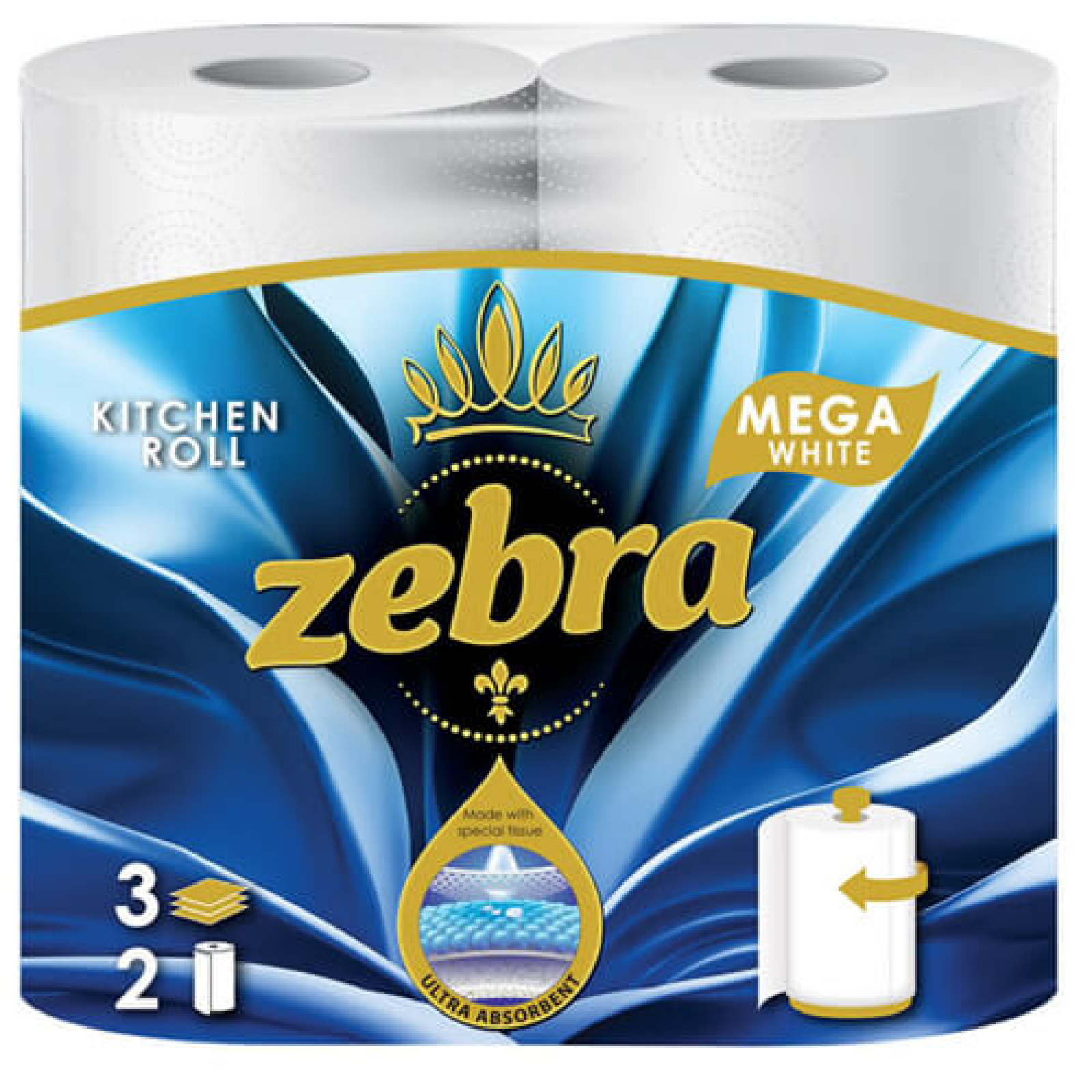 Ρολό Κουζίνας Mega 3Φ ZEBRA  2χ240gr