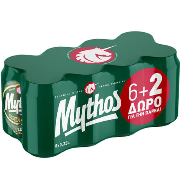 Μπύρα Κουτί ΜΥΘΟΣ 330ml (6+2 ΔΩΡΟ)