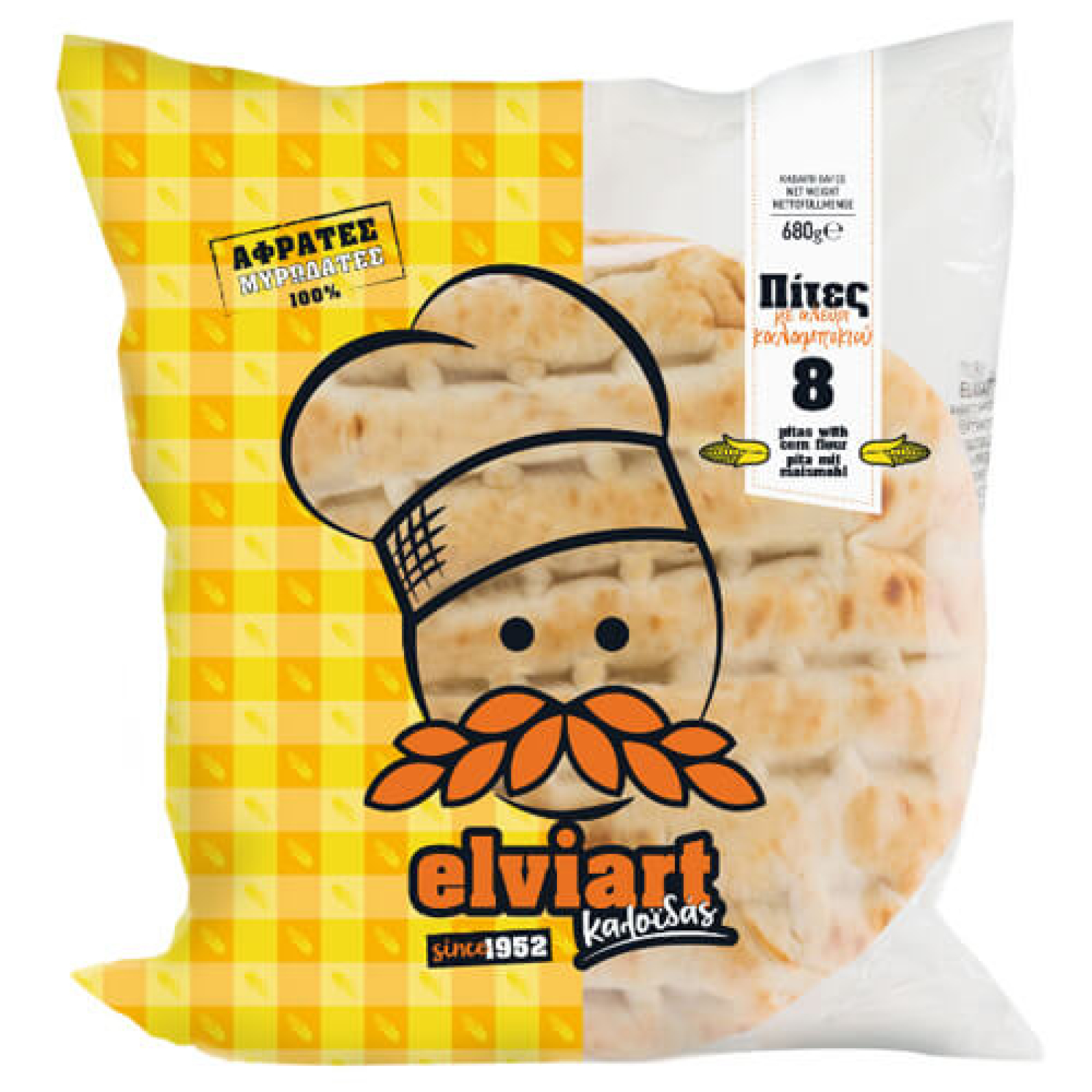 Πίτα Με Αλεύρι Καλαμποκιού ELVIART 680gr