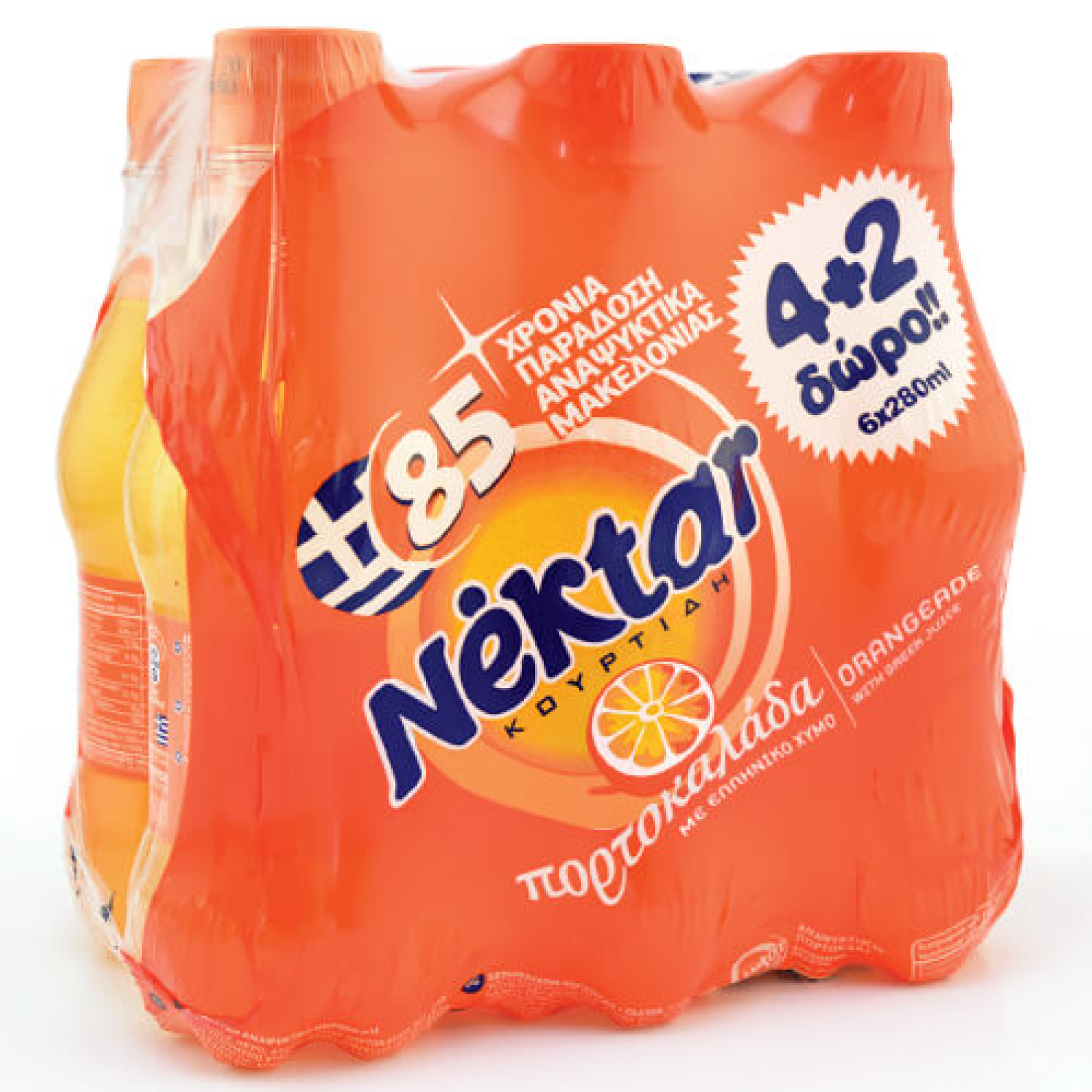 Αναψυκτικό Πορτοκαλάδα (4+2 ΔΩΡΟ) NEKTAR 280ml