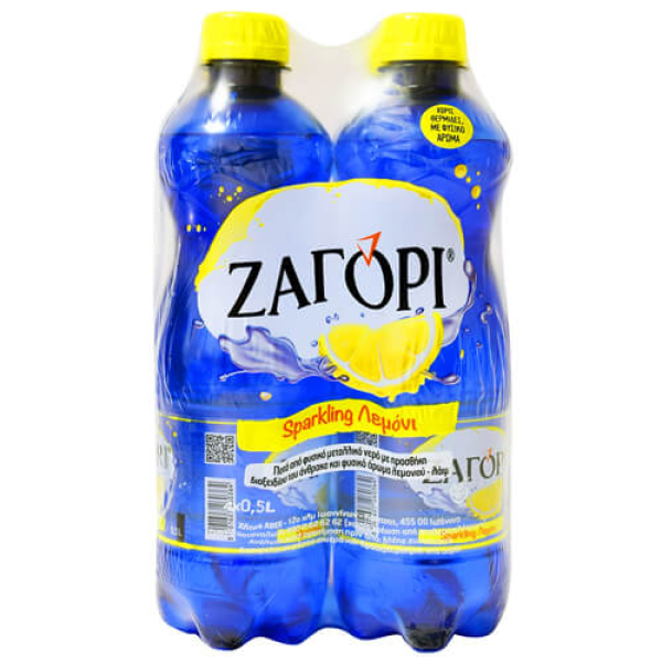 Ανθρακούχο Φυσικό Μεταλλικό Νερό Λεμόνι & Lime ΖΑΓΟΡΙ 4x500ml