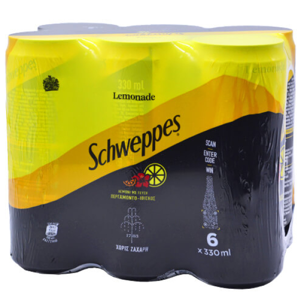 Αναψυκτικό Λεμονάδα Περγαμόντο & Ιβίσκος (6τμχ) SCHWEPPES 330ml