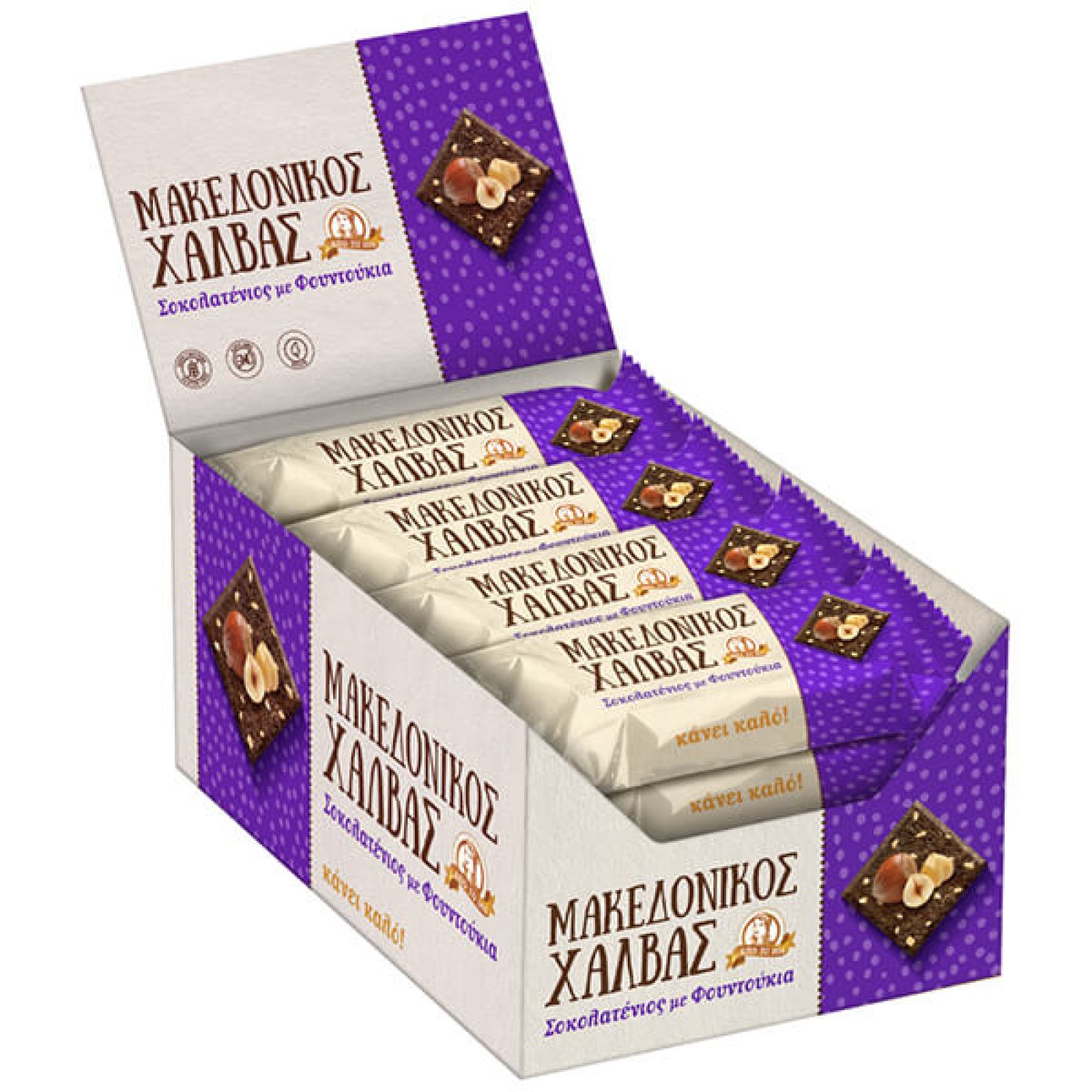 Χαλβάς Μακεδονικός Σοκολάτα & Φουντούκι ΧΑΪΤΟΓΛΟΥ 16x40gr