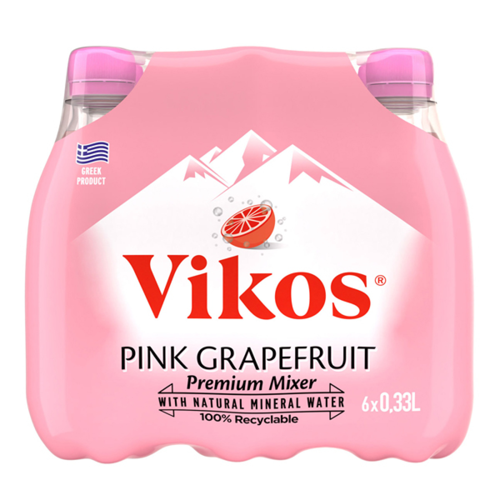 Ανθρακούχο Φυσικό Μεταλλικό Νερό Pink Grapefruit Pet ΒΙΚΟΣ 6x330ml