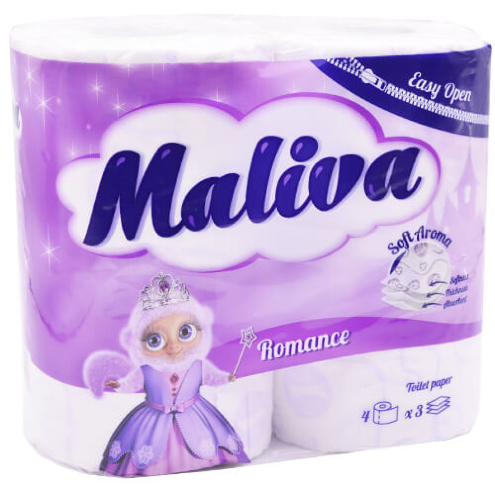 Ρολό Υγείας Romance 3Φ MALIVA 4τμχ